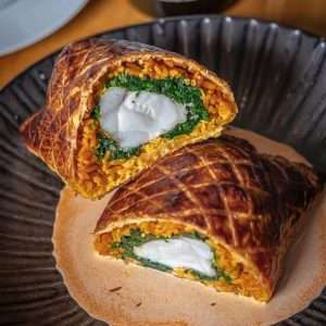 EDINBURGH La Garique monkfish Wellington served with a unique lobster bisque